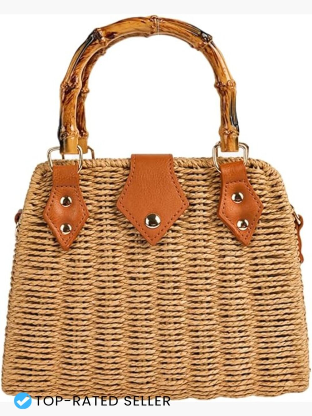 Straw Woven Rattan Crossbody Shoulder Bag Tote Summer Beach Vacation Purse